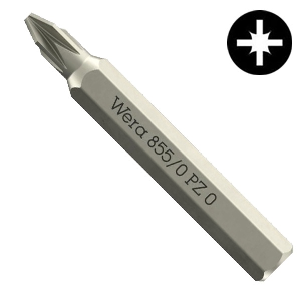 Бита Wera крестовая PZ 0 x 30 мм, хвостовик шестигранный 5/32