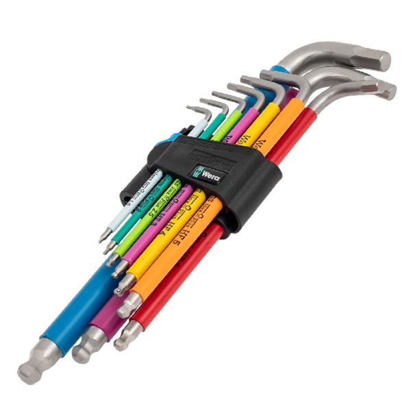 Набор Г-образных ключей Wera Hex-Plus с фиксирующей функцией, 9 предметов 1.5/2/2.5/3/4/5/6/8/10 мм