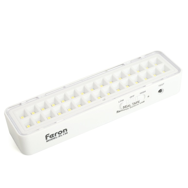 Светодиодный аварийный светильник Feron One EL130 30LED 2W DC IP20 аккумуляторный 4 часа белый