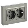 Розетка плоская ИЭК BRITE 2х2P+E двойная Schuko 16А шампань в сборе (РСПл12-3-БрШ)