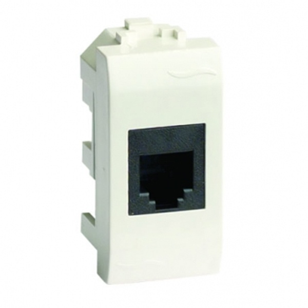 Розетка компьютерная DKC Brava RJ-45 кат.6 экранированная 8P8C 1 модуля белая