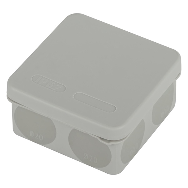Распаячная коробка ЭРА KOR-80-80-40-8g-P-2MP двухкомпонентная HF,УФ 80х80х40 прямой IP66 серая