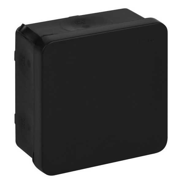 Распаячная коробка ЭРА KOR-80-80-40-8g-P-2MP-B двухкомпонентная HF,УФ 80х80х40 прямой IP66 черная