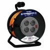 Удлинитель Tokov Electric металлическая катушка 16А 4х2P+E выключатель IP44 40м ПВС 3х2,5мм2