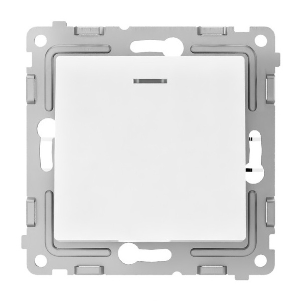 Выключатель одноклавишный с индикацией Tokov Electric Pixel 10А IP20 белый
