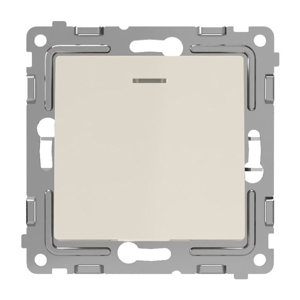 Выключатель одноклавишный с индикацией Tokov Electric Pixel 10А IP20 бежевый