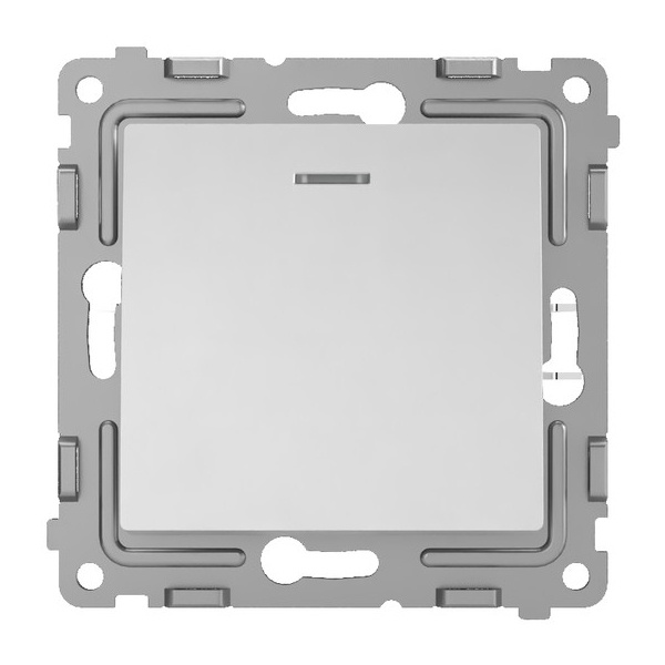 Выключатель одноклавишный с индикацией Tokov Electric Pixel 10А IP20 алюминий