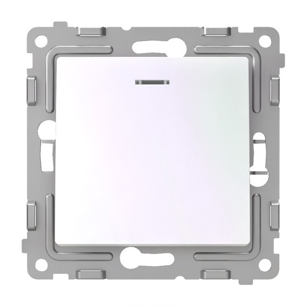 Выключатель одноклавишный с индикацией Tokov Electric Pixel 10А IP20 перламутр