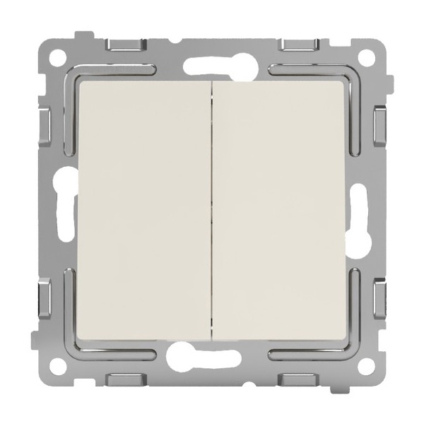 Выключатель двухклавишный Tokov Electric Pixel 10А IP20 бежевый