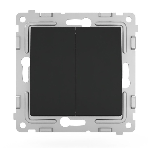 Выключатель двухклавишный Tokov Electric Pixel 10А IP20 карбон