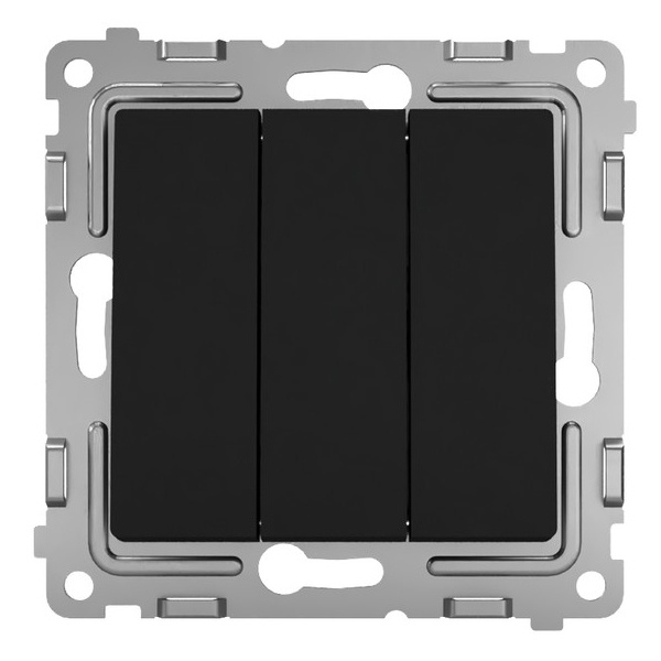 Выключатель трехклавишный Tokov Electric Pixel 10А IP20 карбон