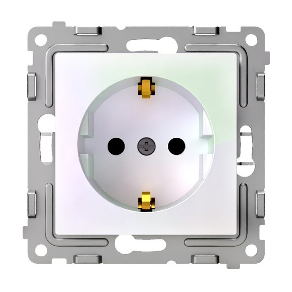 Розетка с заземлением Tokov Electric Pixel 16А IP20 перламутр