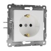 Розетка с заземлением Tokov Electric Pixel 16А шторки IP20 айс