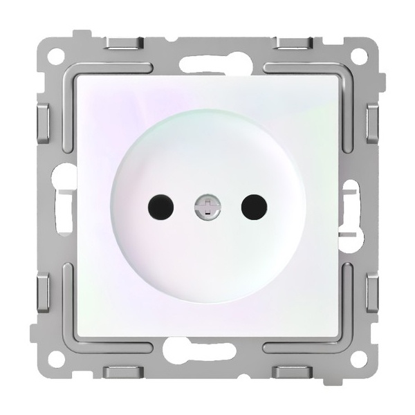 Розетка без заземления Tokov Electric Pixel 16А шторки IP20 перламутр