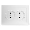 Розетка 2-я без заземления в сборе Tokov Electric Pixel 16А IP20 белый