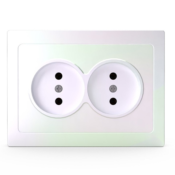 Розетка 2-я без заземления в сборе Tokov Electric Pixel 16А IP20 перламутр