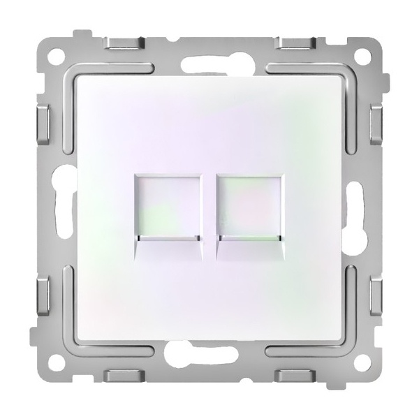 Розетка компьютерная 2-ая Tokov Electric Pixel RJ45 кат.5E перламутр