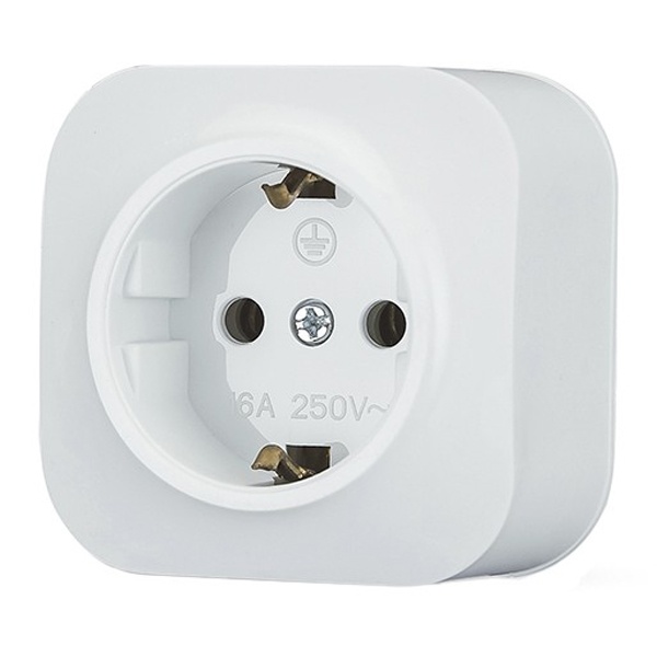 Накладная розетка Tokov Electric Frea 1-местная с заземлением 16А IP20 белый