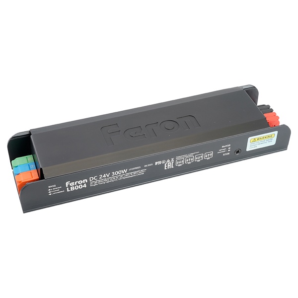 Блок питания для светодиодной ленты Feron LB004 300W 24V IP20 с плавным пуском, диммируемый