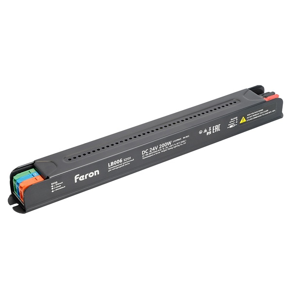 Блок питания для светодиодной ленты Feron LB006 200W 24V IP20 диммируемый