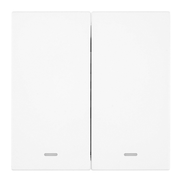 Двухклавишный выключатель с индикатором Stekker Мия RSW10-3102-01 10A, белая магнолия