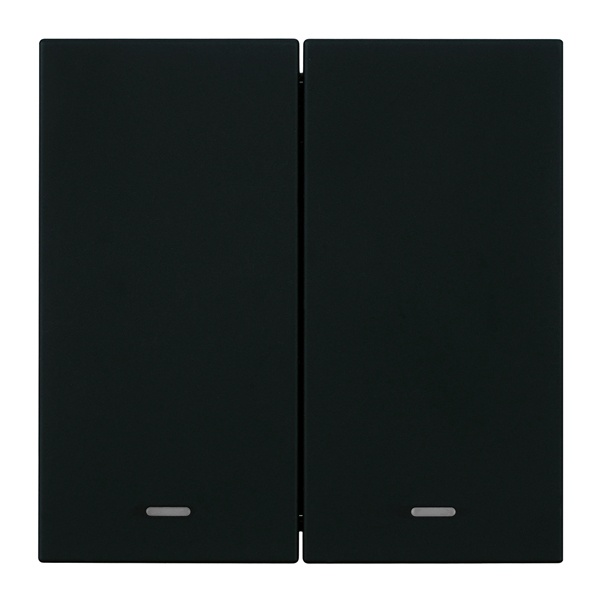 Двухклавишный выключатель с индикатором Stekker Мия RSW10-3102-05 10A, черный бархат