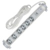 Удлинитель ИЭК Comfort У06К 6 мест 6х2P+PE заземление шторки 16А USB A+C 20Вт 3м 3х1,5мм2 белый