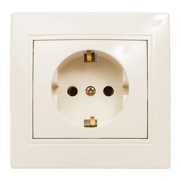 Розетка Intro 2P+E Schuko 16А 250В IP20 Plano, слоновая кость 1-202-02 (бежевый)