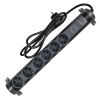 Удлинитель ИЭК Comfort У06К 6 мест 6х2P+PE заземление шторки 16А USB A+C 20Вт 1,5м 3х1,5мм2 черный