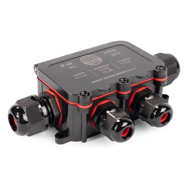Коробка распределительная герметичная Fortisflex MG Box M-4 4 выхода IP68 черный
