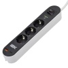 Сетевой фильтр ИЭК СФ-03К 3х2P+PE16А USB A+C 20Вт выключатель с индикатором 1,5м 3х1,5мм2 черный