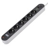 Сетевой фильтр ИЭК СФ-06К 6х2P+PE16А USB A+C 20Вт выключатель с индикатором 3м 3х1,5мм2 черный