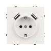 Розетка с USB зарядкой Arlight Nobe 16A 2хUSB тип A 2,1А, белый кварц