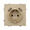 Розетка с USB зарядкой Arlight Nobe 16A 2хUSB тип A 2,1А, золотой песок