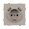 Розетка с USB зарядкой Arlight Nobe 16A 2хUSB тип A 2,1А, кашемир