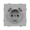 Розетка с USB зарядкой Arlight Nobe 16A 2хUSB тип A 2,1А, никель
