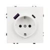Розетка с USB зарядкой Arlight Nobe 16A USB тип A и тип С 3А, белый кварц