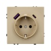 Розетка с USB зарядкой Arlight Nobe 16A USB тип A и тип С 3А, золотой песок
