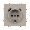 Розетка с USB зарядкой Arlight Nobe 16A USB тип A и тип С 3А, кашемир