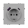 Розетка с USB зарядкой Arlight Nobe 16A USB тип A и тип С 3А, никель
