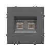 Розетка двойная компьютерная Arlight Nobe 2хRJ-45 кат.6, серый базальт