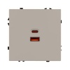Зарядное устройство с быстрой зарядкой USB Arlight Nobe USB тип A и тип C 65Вт QC3, кашемир