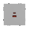 Зарядное устройство с быстрой зарядкой USB Arlight Nobe USB тип A и тип C 65Вт QC3, никель
