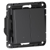 Умный двухклавишный выключатель AtlasDesign Sber&Systeme Electric 10А Zigbee L(N) подсветка, карбон