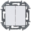 Переключатель двухклавишный ИЭК (Legrand) Inspiria безвинтовые зажимы белый