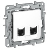 Розетка компьютерная двойная ИЭК (Legrand) Etika 2xRJ45 кат. 6e UTP, белый