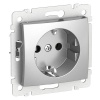 Розетка IEK Valena с заземлением алюминий (Legrand 770120)