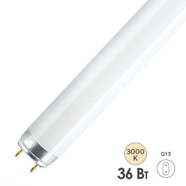 Люминесцентная линейная лампа T8 L 36W/830 3000K PLUS ECO G13 1200mm Osram