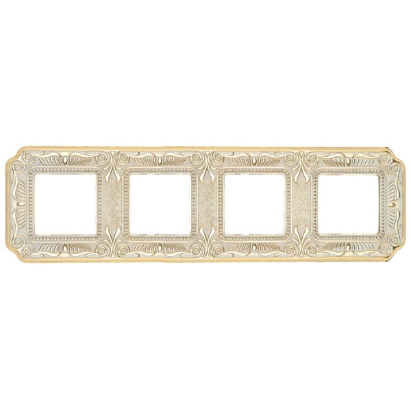 Рамка 4-ная Fede FIRENZE, gold white patina