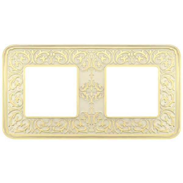 Рамка 2-ная Fede EMPORIO, gold white patina